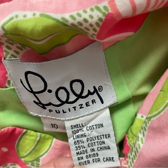 Lily Pulitzer Sz 10 Mango Mama Sabrina cotton strapless dress A line fruit - Picture 7 of 8